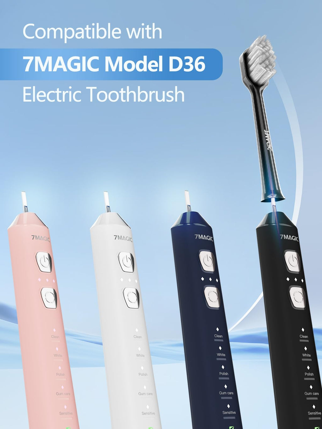 Electric Toothbrush Replacement Brush Heads 2-Pack Black N398032