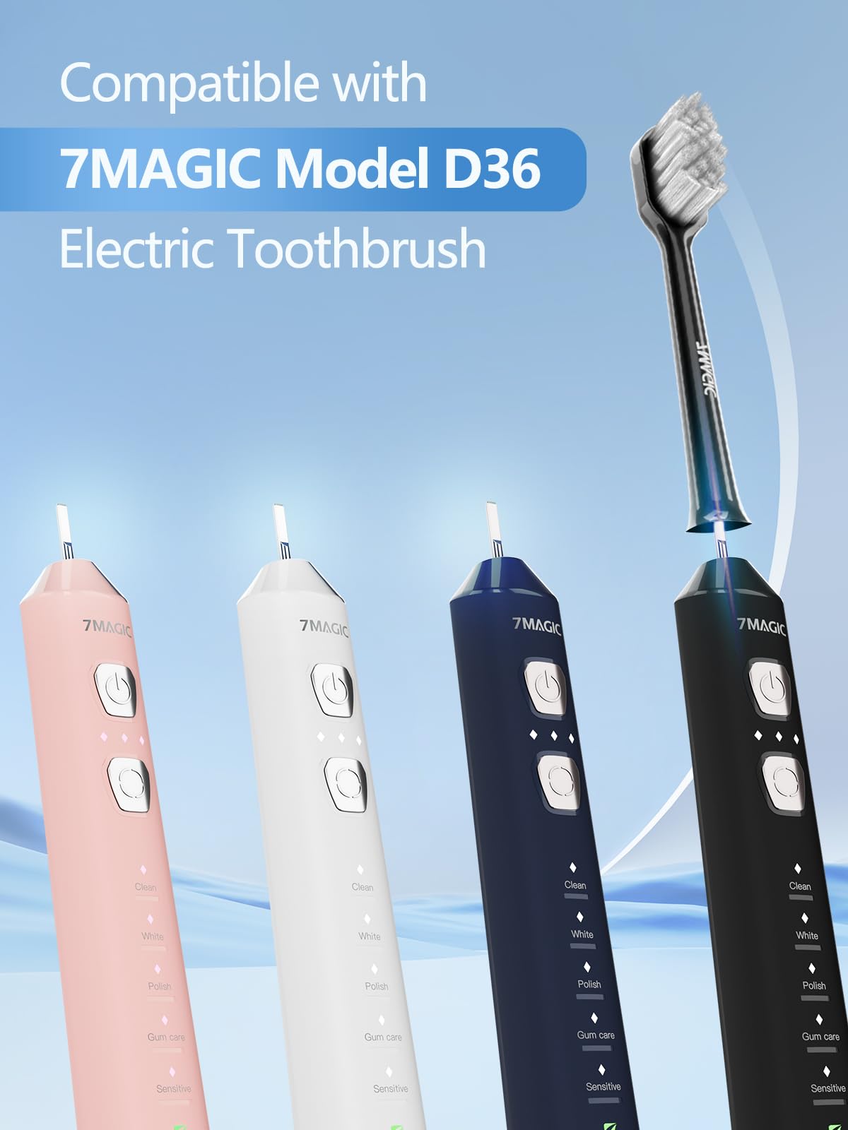 Electric Toothbrush Replacement Brush Heads 2-Pack Black N398032