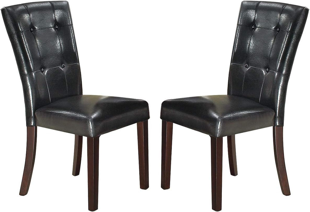 Black Faux Leather Dining Chairs Set of 2 C351