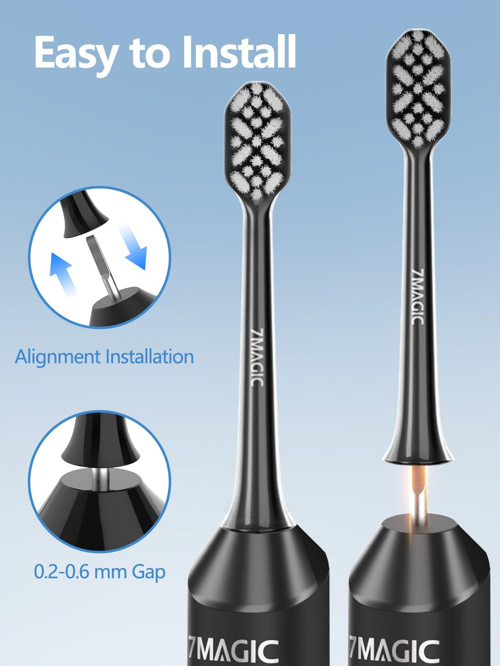 Electric Toothbrush Replacement Brush Heads 2-Pack Black N398032