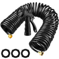 Expandable Coil Garden Hose 100 ft with Spray Nozzle K3538