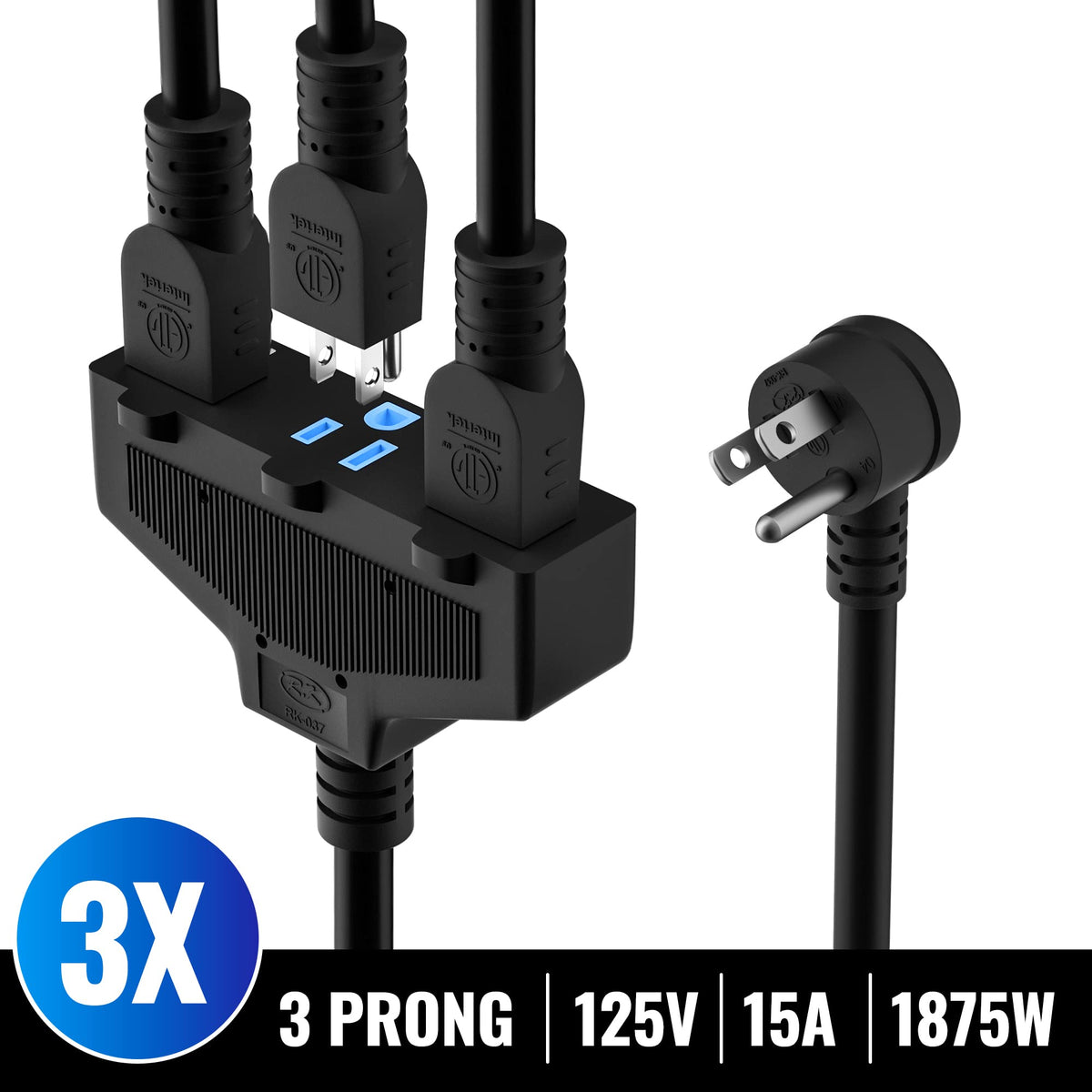 100 Ft 3 Outlet 12 Gauge Heavy Duty Outdoor Extension Cord E154