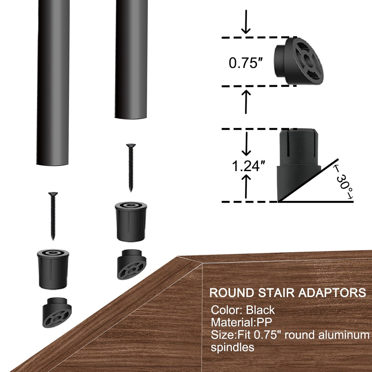 105 Pack 26" Black Aluminum Deck Balusters R16966