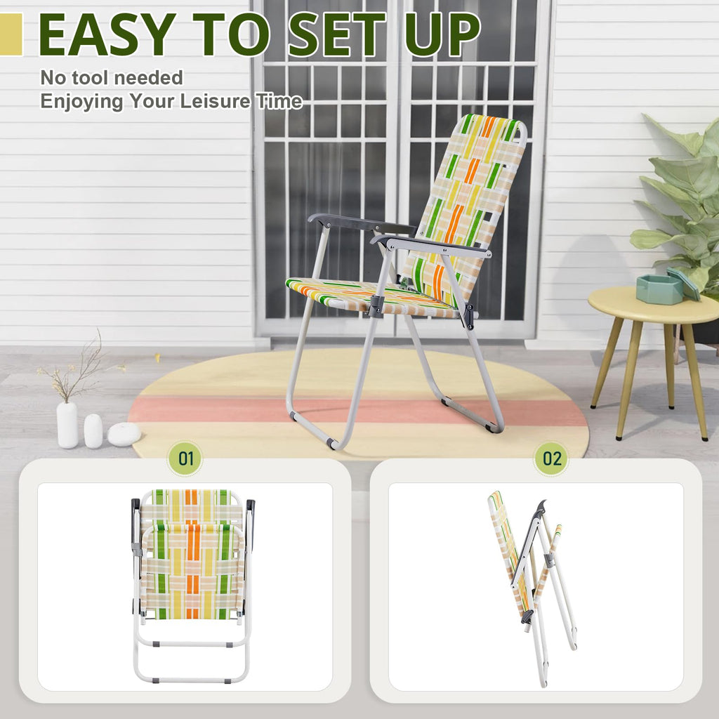 2 Pack Green Foldable Beach Chairs M203899