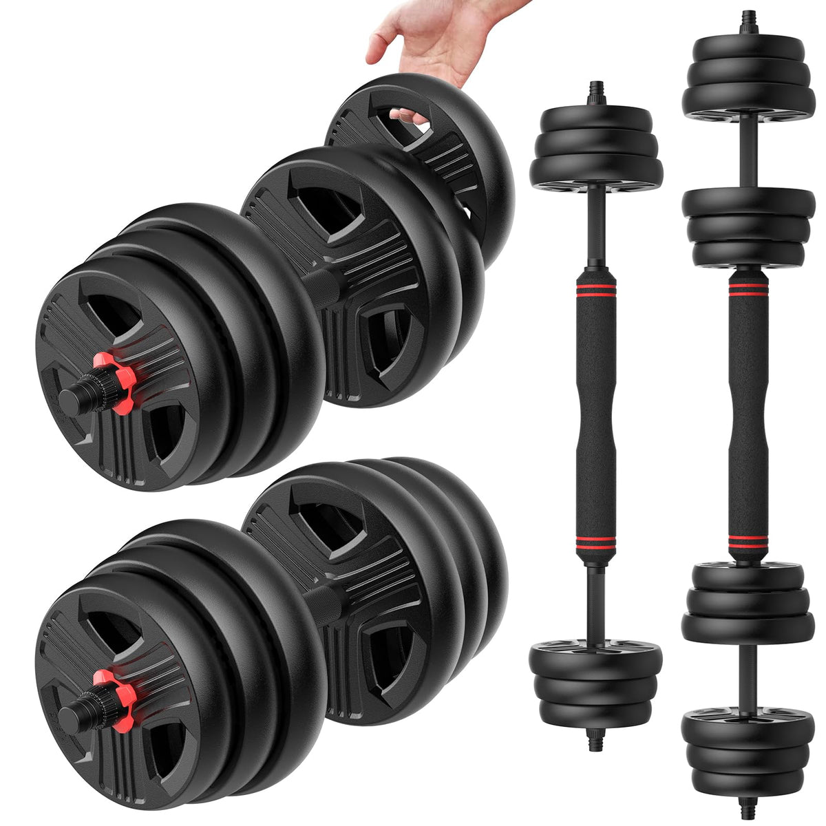 Adjustable Dumbbell Set 20/30/40/60/80 lb Free Weight Set C7660