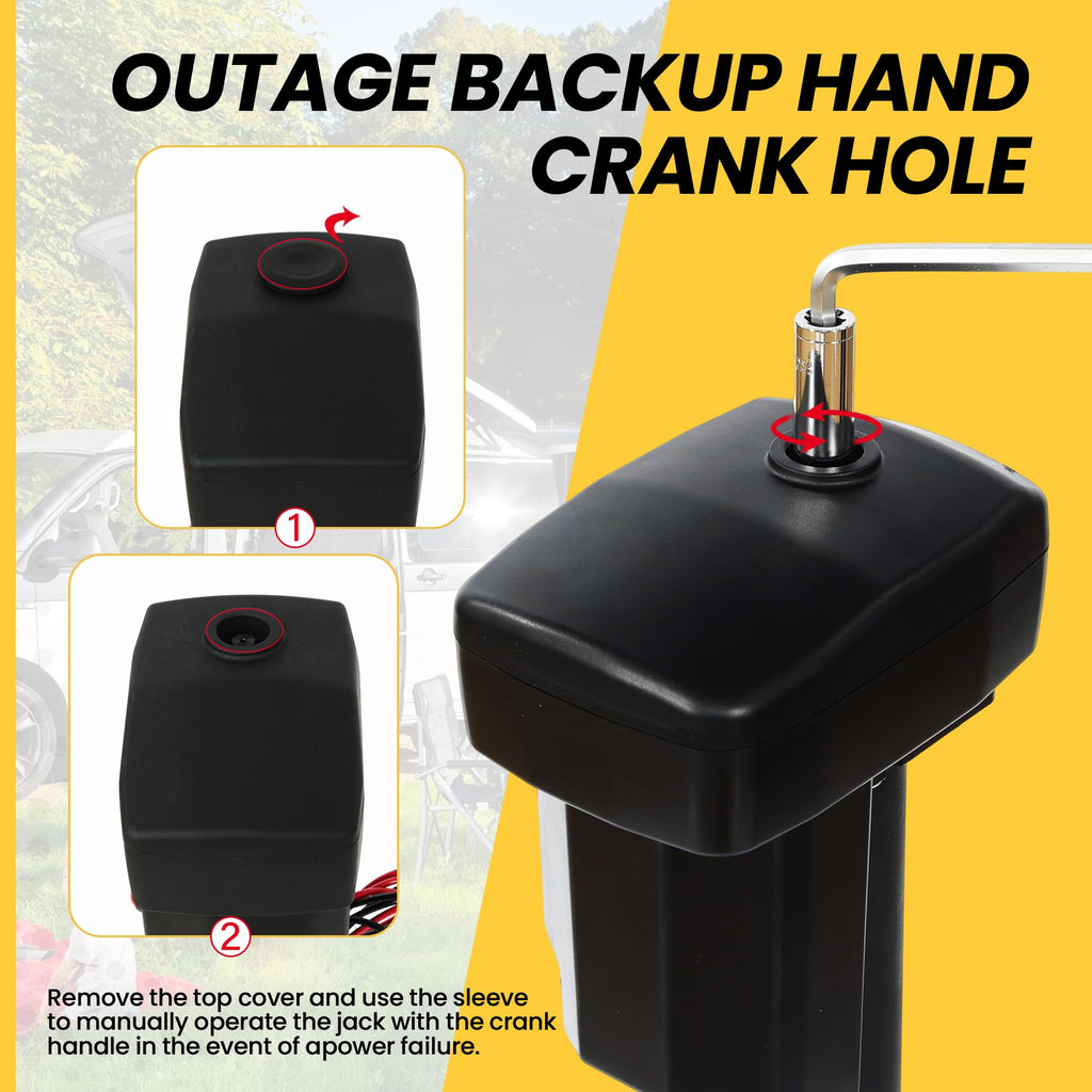 12V Electric Tongue Jack 4000lb A-Frame Heavy Duty Trailer Jack with Drop Foot & LED Light Z743