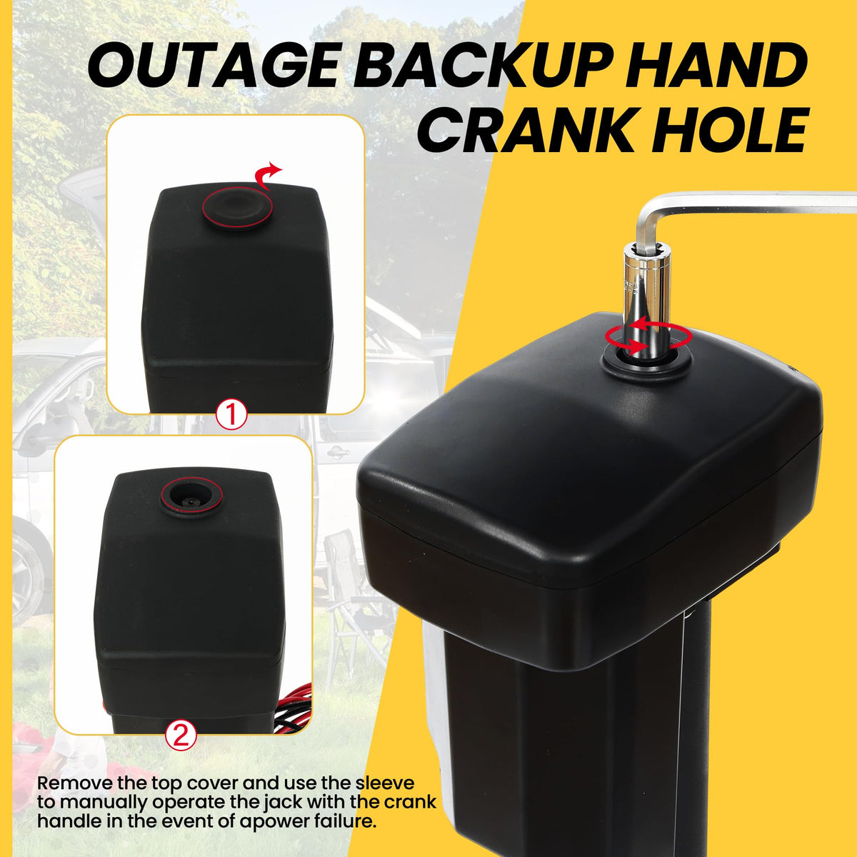 12V Electric Tongue Jack 4000lb A-Frame Heavy Duty Trailer Jack with Drop Foot & LED Light Z743