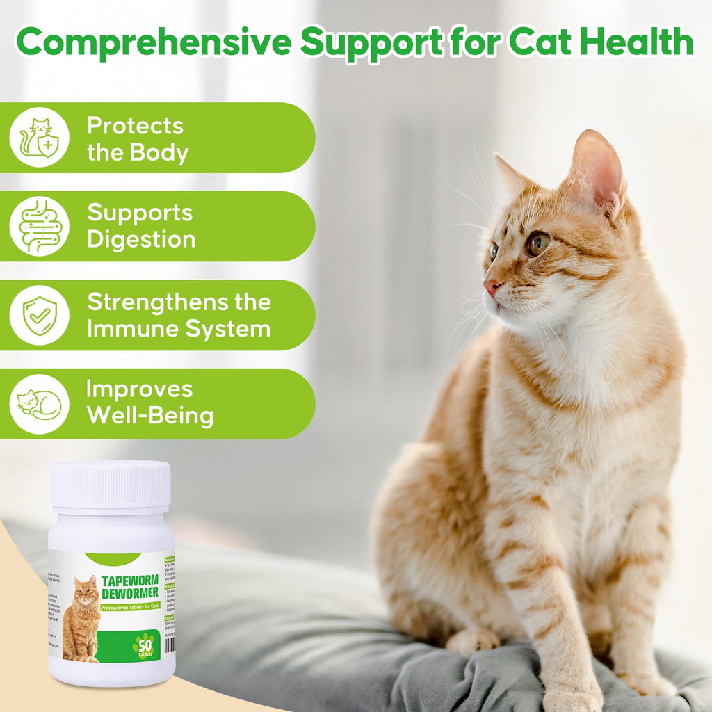 Cat Tapeworm Dewormer Tablets 50 Tablets T292