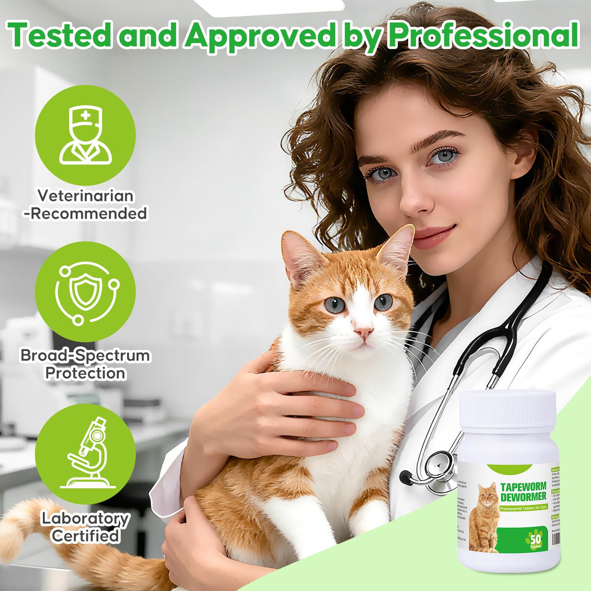 Cat Tapeworm Dewormer Tablets 50 Tablets T292