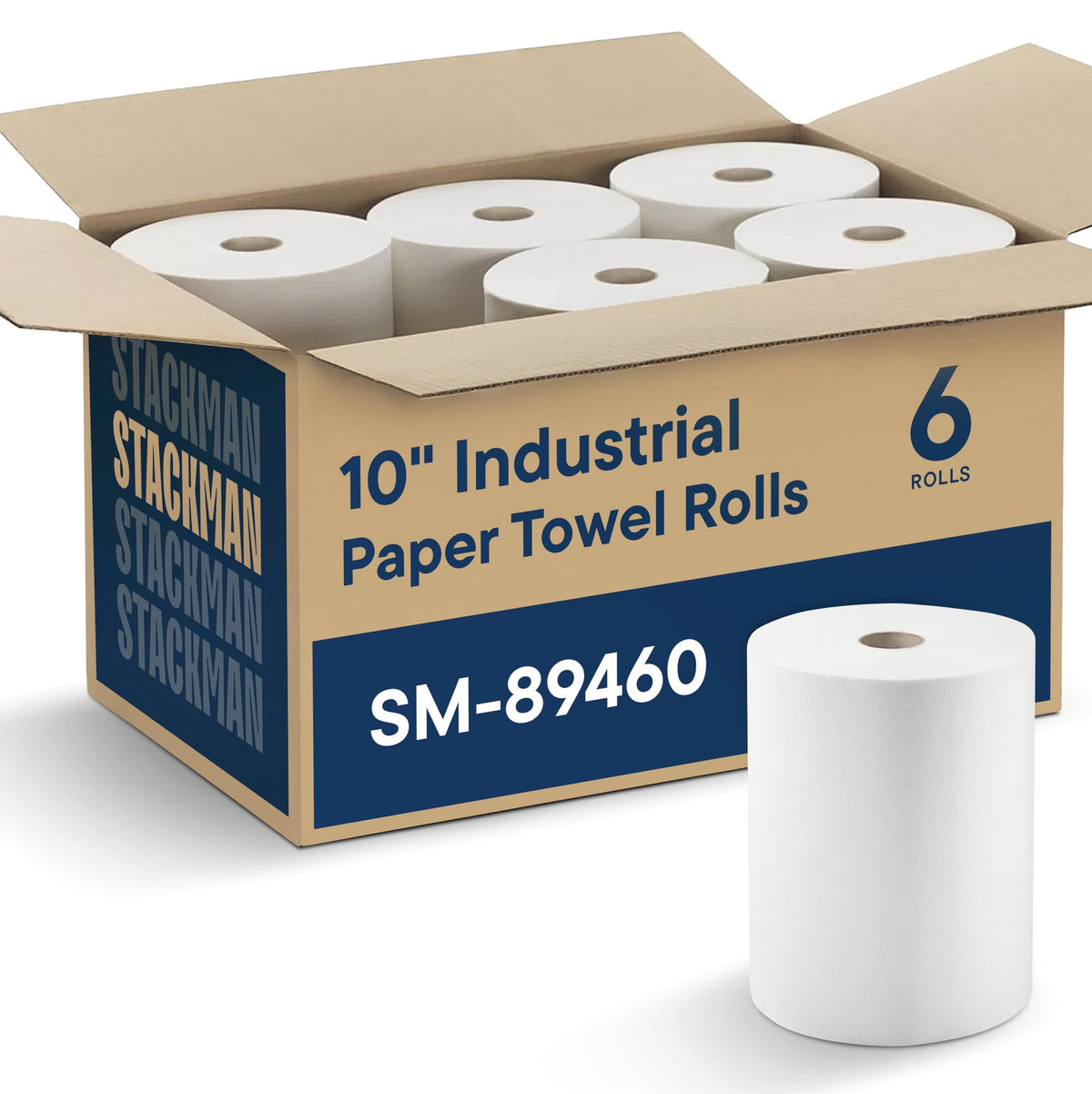 10 x 800 White Paper Towel Rolls 6 Pack G926719