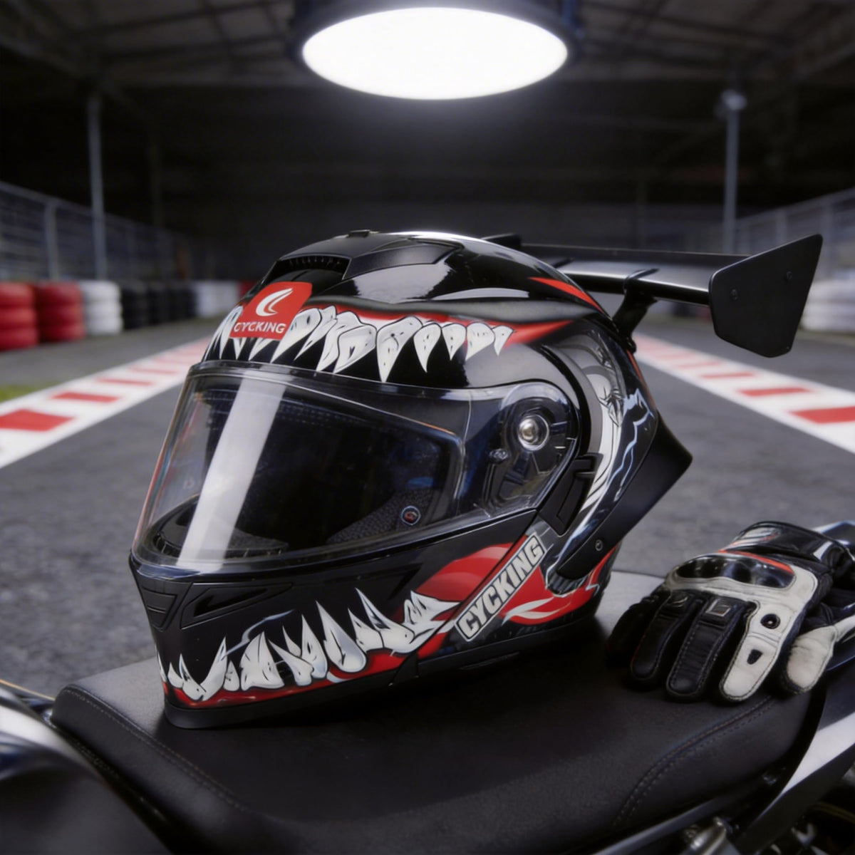 Modular Flip Up Full Face Motorcycle Helmet with Dual Visor V397