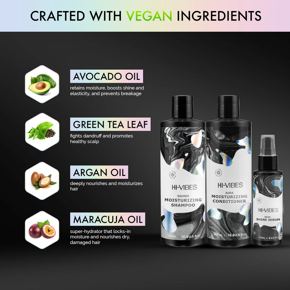 Vegan Argan Oil Shampoo Conditioner and Serum Set Q821