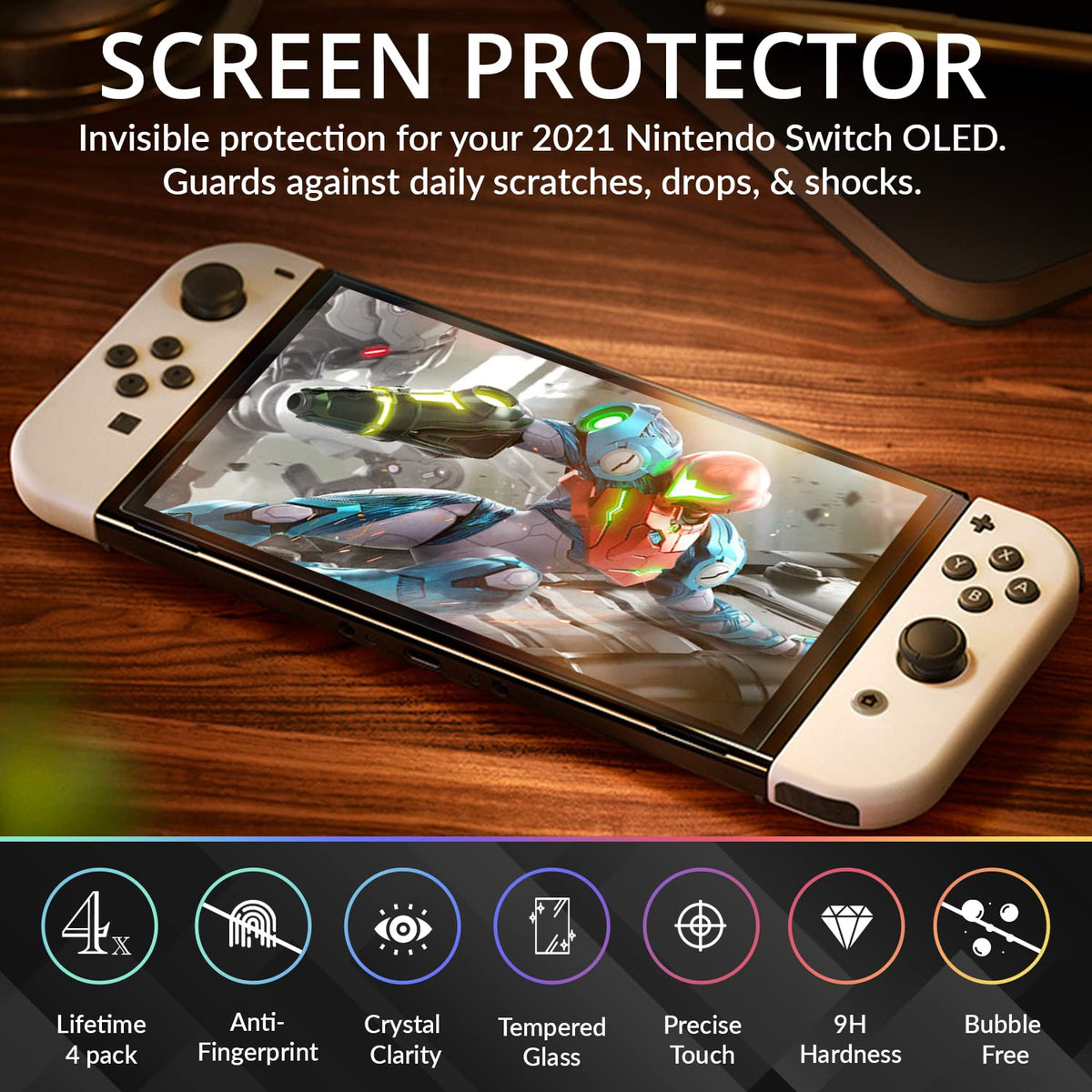 Screen Protector and Case Bundle with Tempered Glass and EVA Case O464
