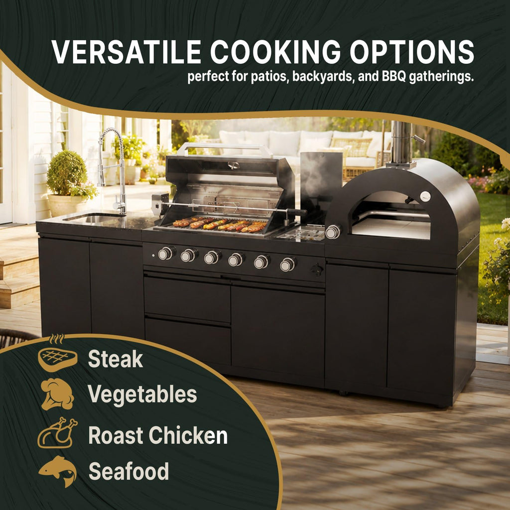106" Propane BBQ Grill with Pizza Oven K4421