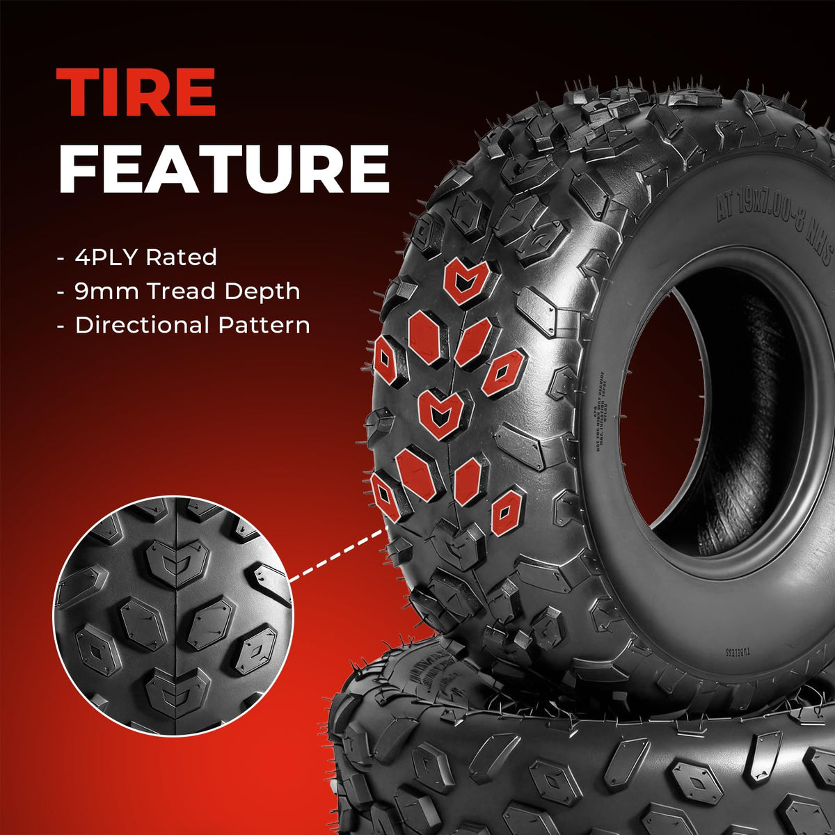 19x7-8 ATV/UTV Tires Set of 2 O77076