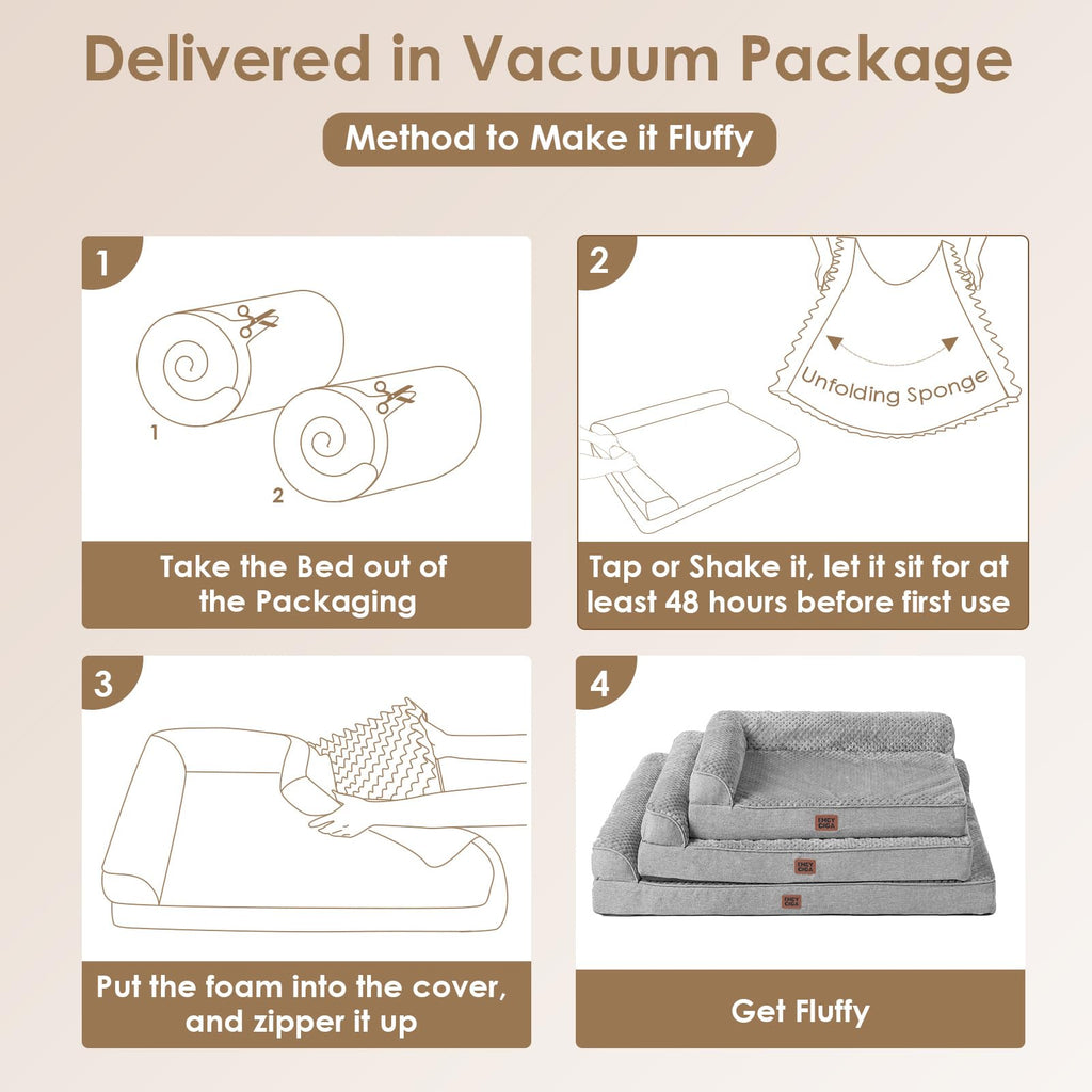 Medium Grey Memory Foam Dog Bed B485