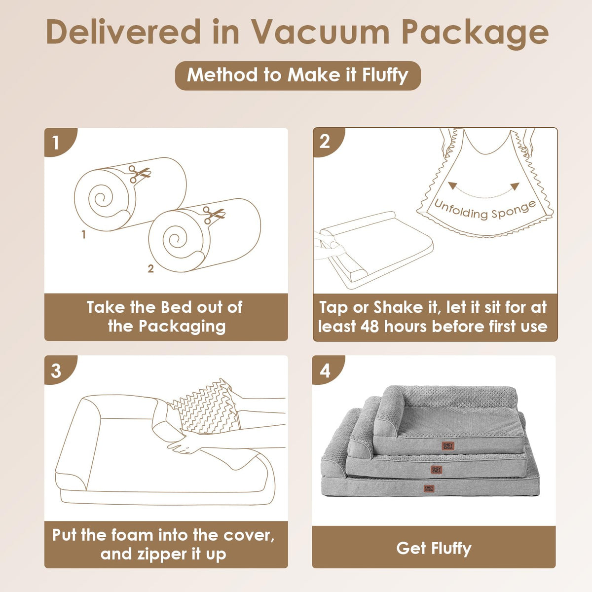 Medium Grey Memory Foam Dog Bed B485