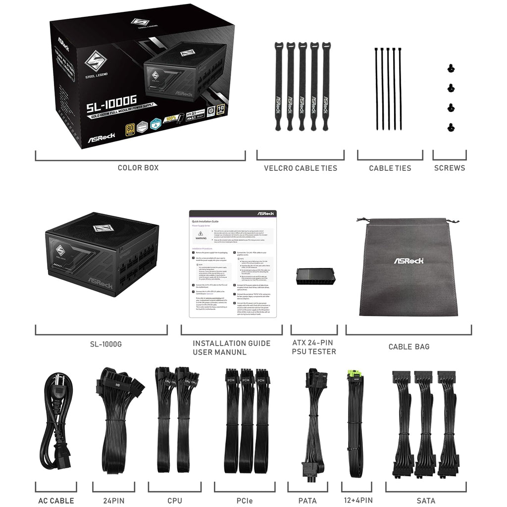 1000W 80 Plus Gold Full Modular Power Supply W614852