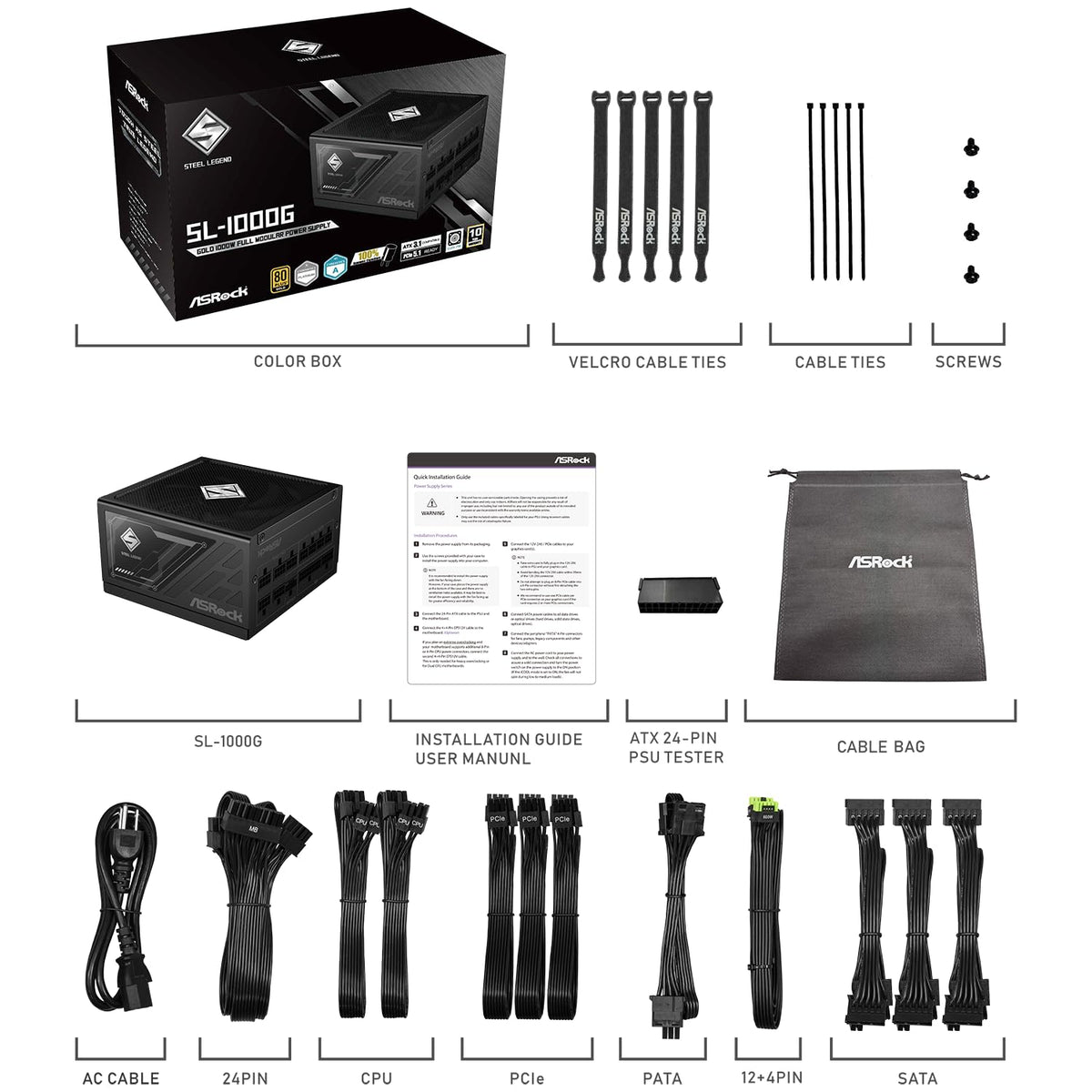 1000W 80 Plus Gold Full Modular Power Supply W614852