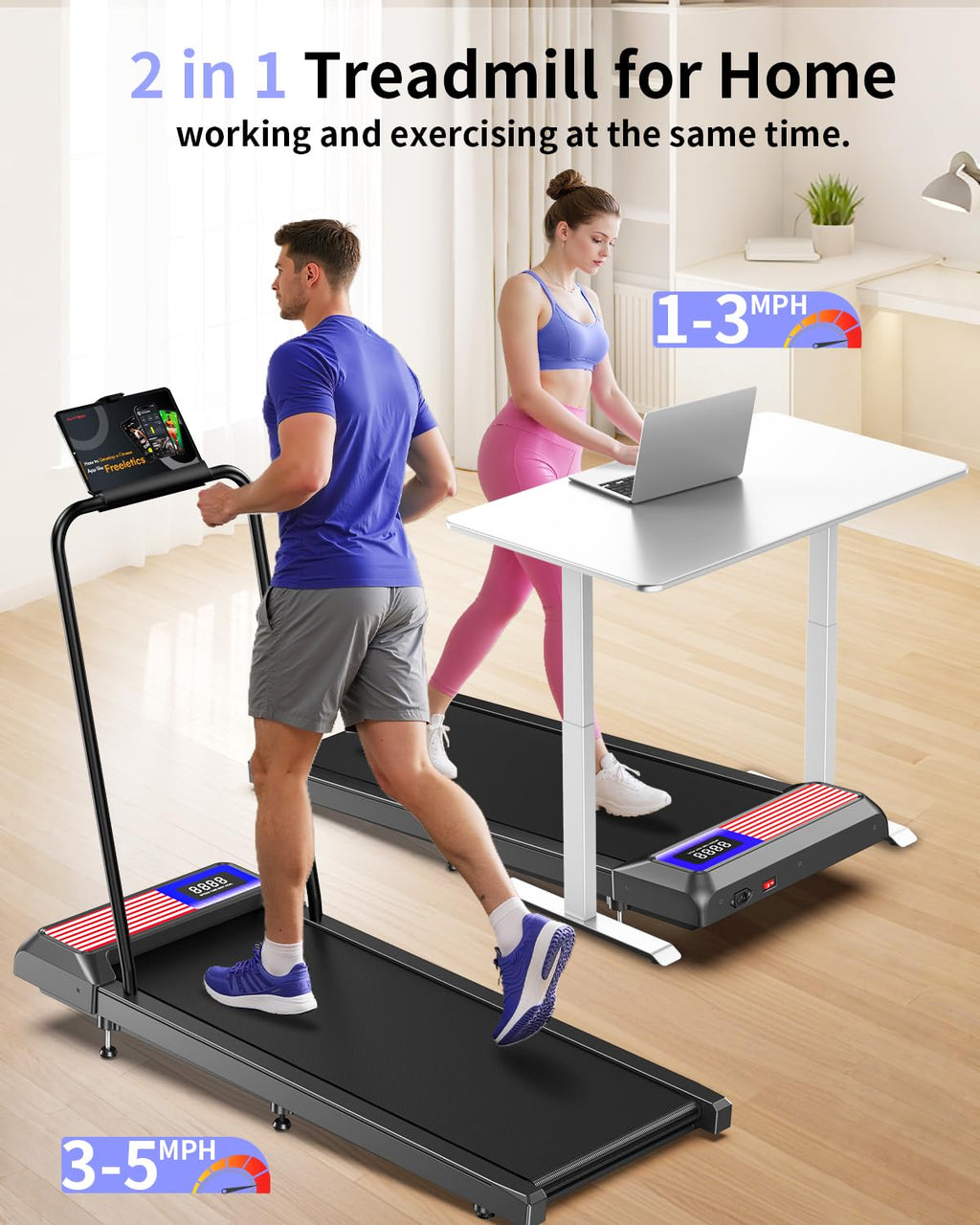 Portable Under Desk Treadmill with Incline Z693