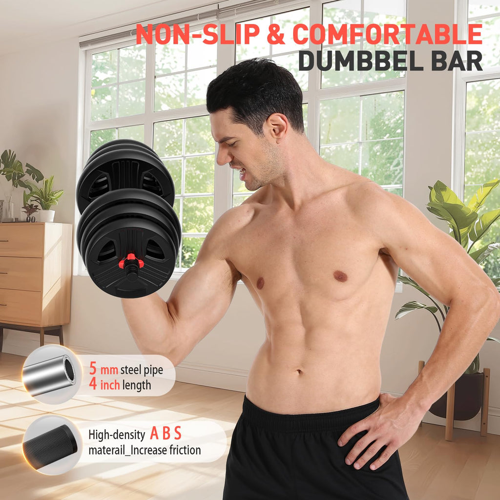 Adjustable Dumbbell Set 20/30/40/60/80 lb Free Weight Set C7660
