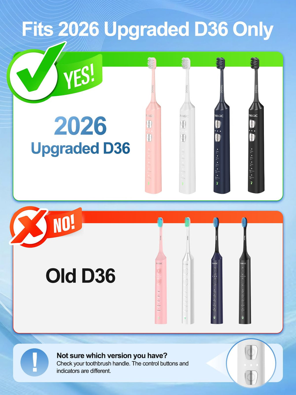 Electric Toothbrush Replacement Brush Heads 2-Pack Black N398032