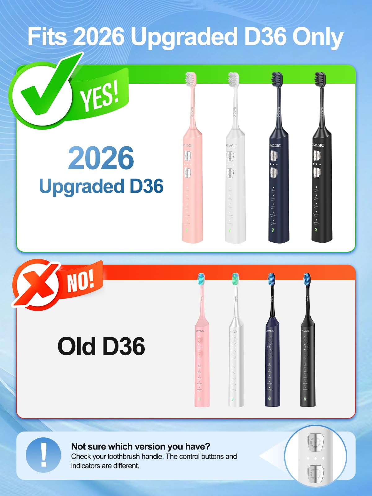 Electric Toothbrush Replacement Brush Heads 2-Pack Black N398032