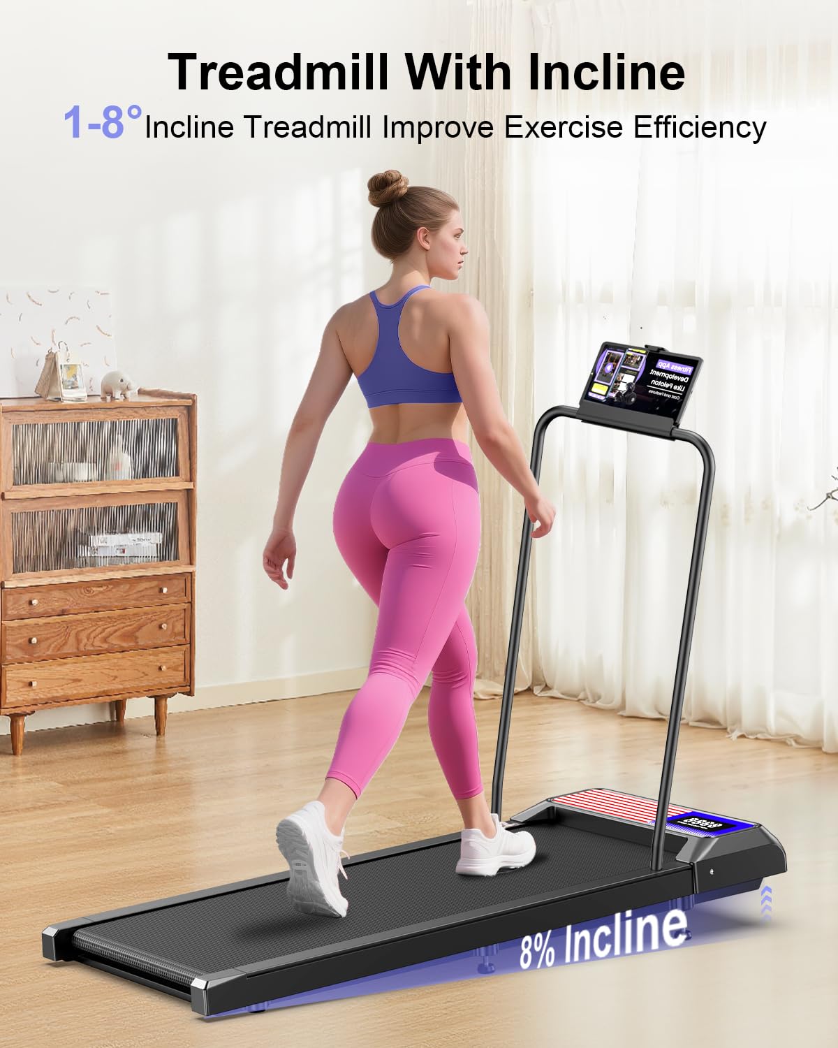 Portable Under Desk Treadmill with Incline Z693