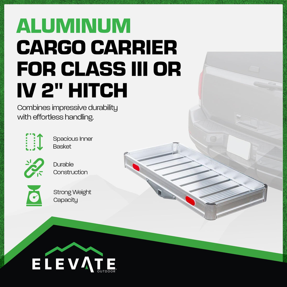 Aluminum Hitch Cargo Carrier Tray 550 lb Capacity W966526