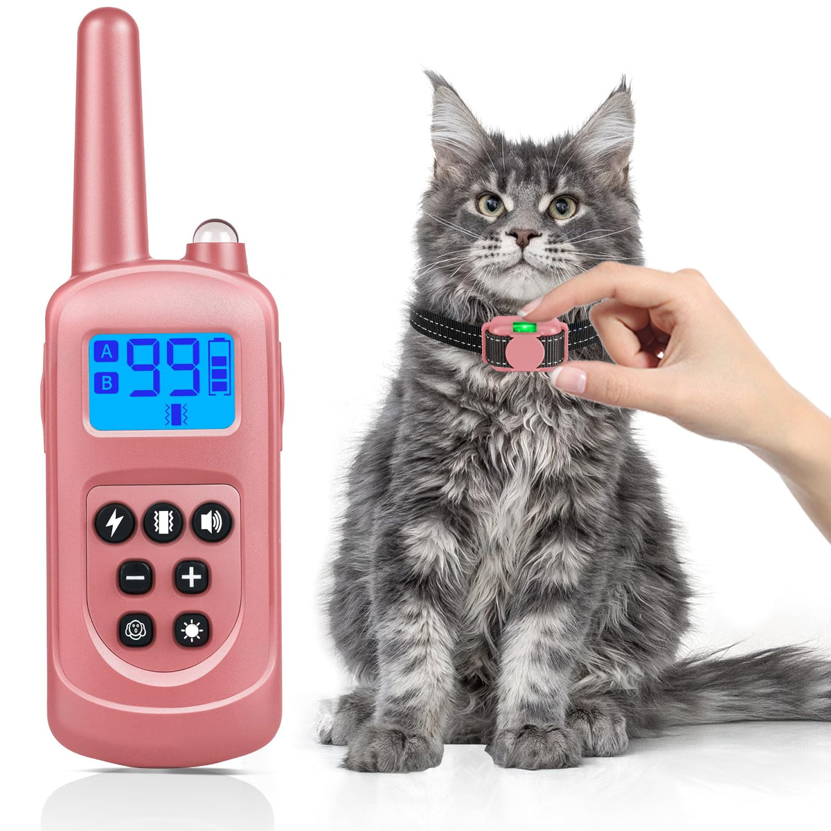 Pink Cat Shock Collar with Remote H179