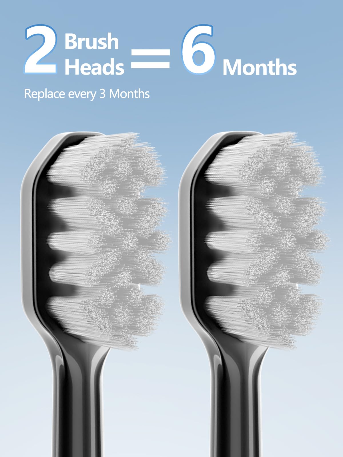 Electric Toothbrush Replacement Brush Heads 2-Pack Black N398032