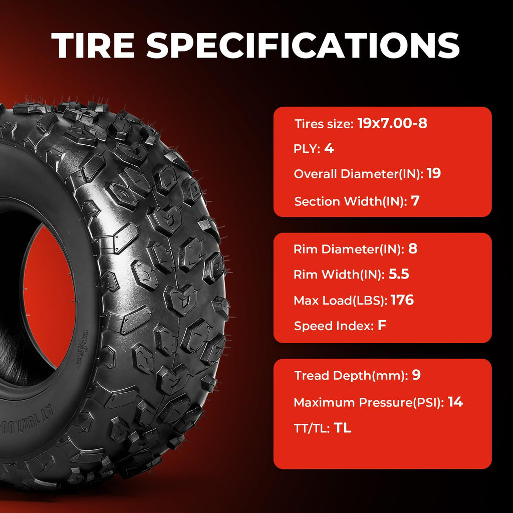 19x7-8 ATV/UTV Tires Set of 2 O77076