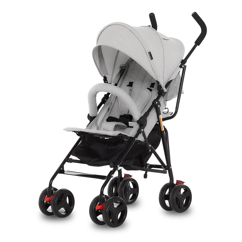 Light Gray Lightweight Baby Stroller with Compact Fold and Canopy N128