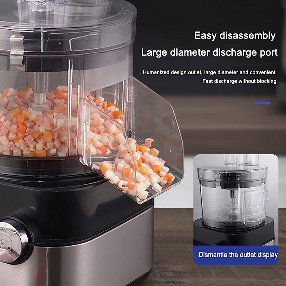 600W 4 in 1 Electric Vegetable Dicer with Dicing Molds Y746960