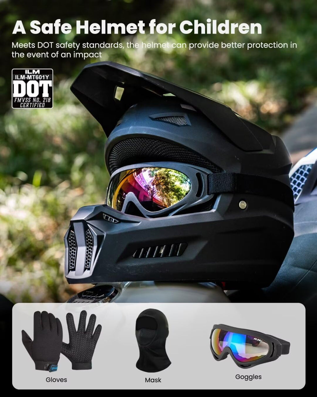 Kids Youth Full Face Dirt Bike Helmet G265