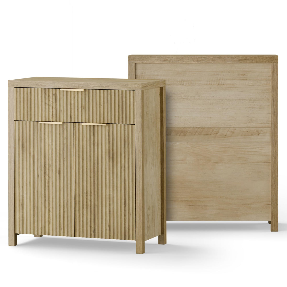 Natural Oak Storage Cabinet with Adjustable Shelves E85573