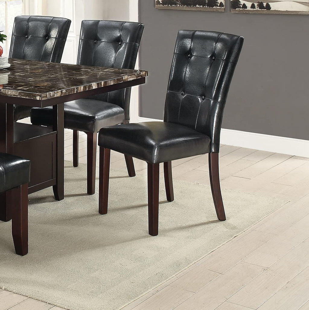Black Faux Leather Dining Chairs Set of 2 C351