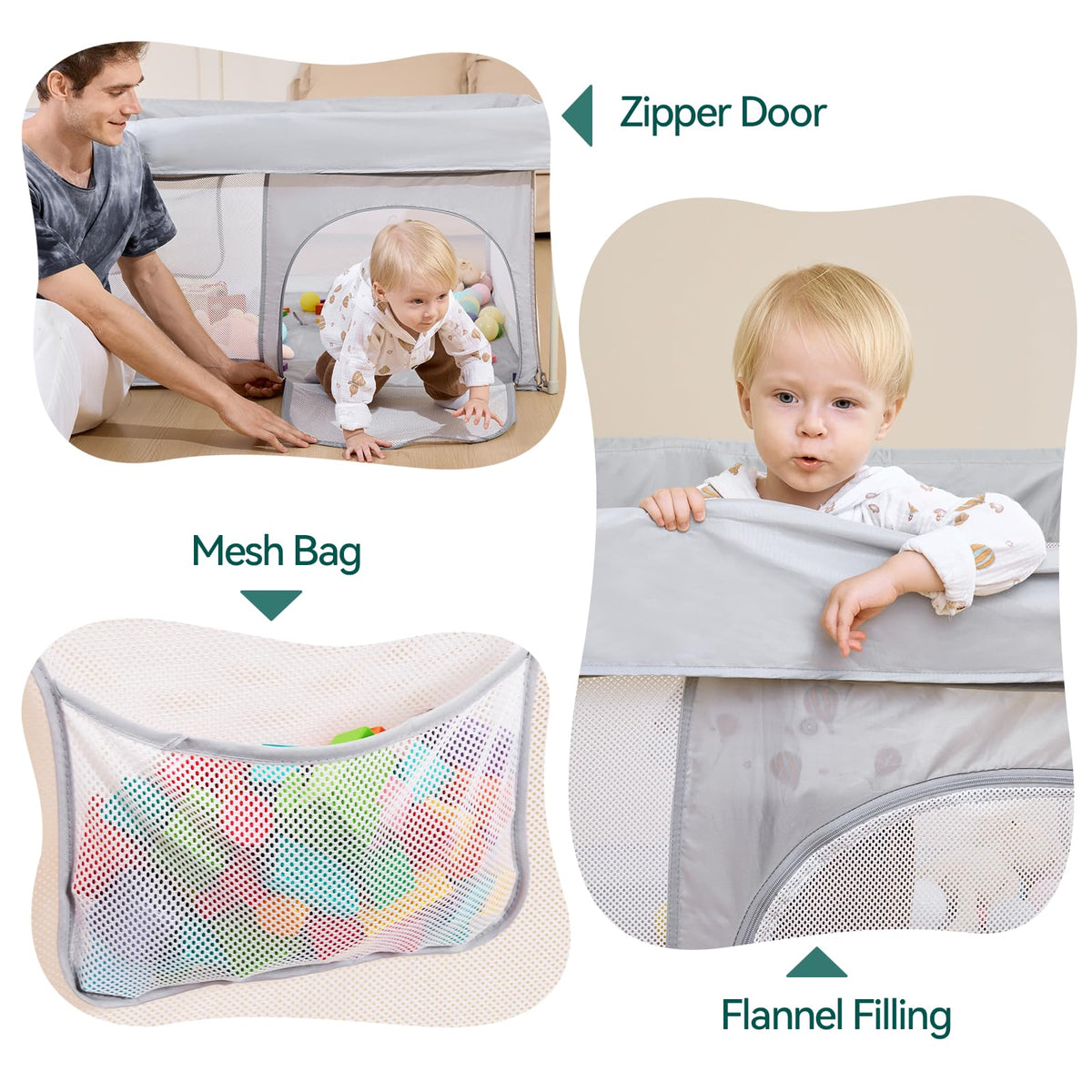Foldable Baby Playpen with Mat Z2652