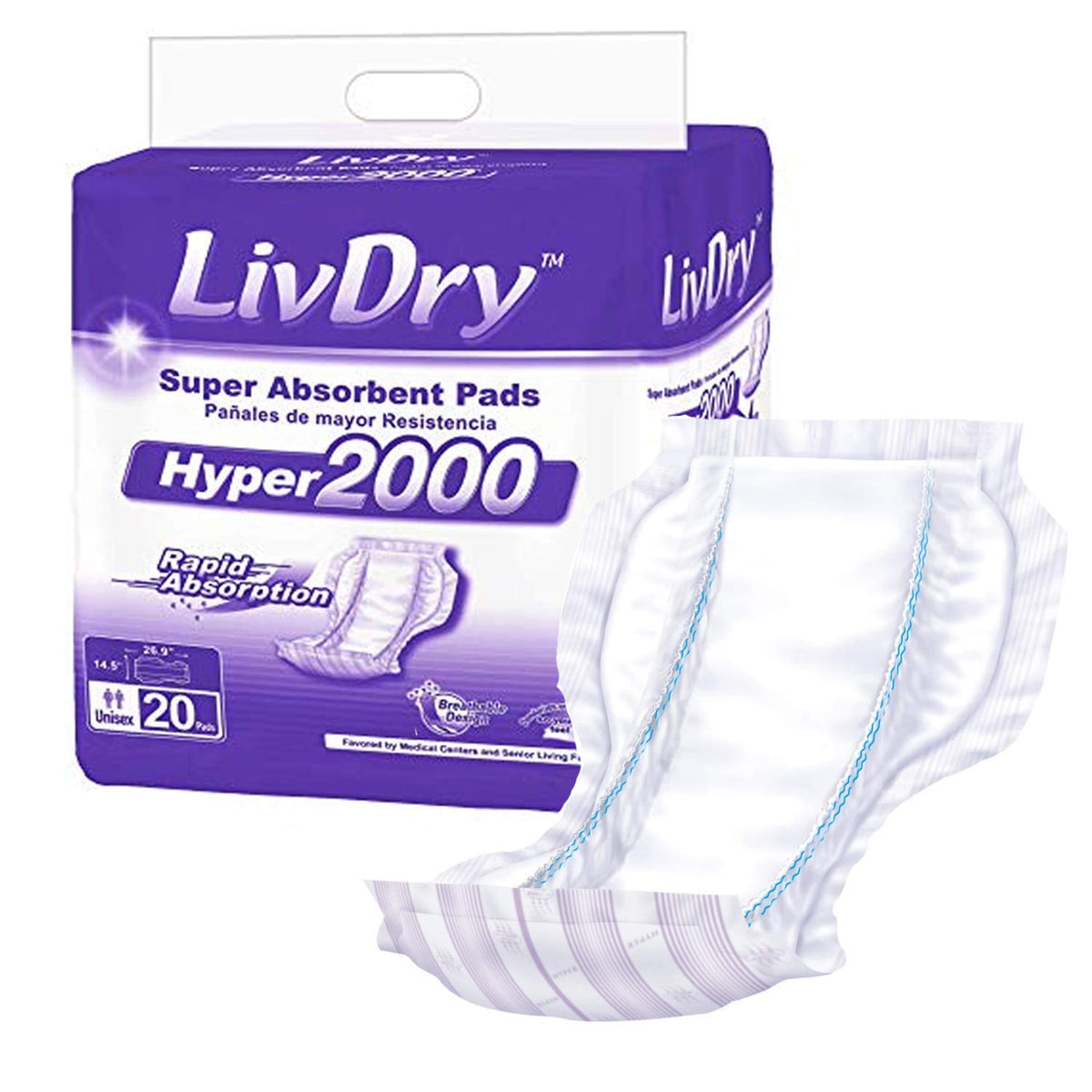 Adult 2XL Incontinence Underwear with Booster Pad Inserts M12348
