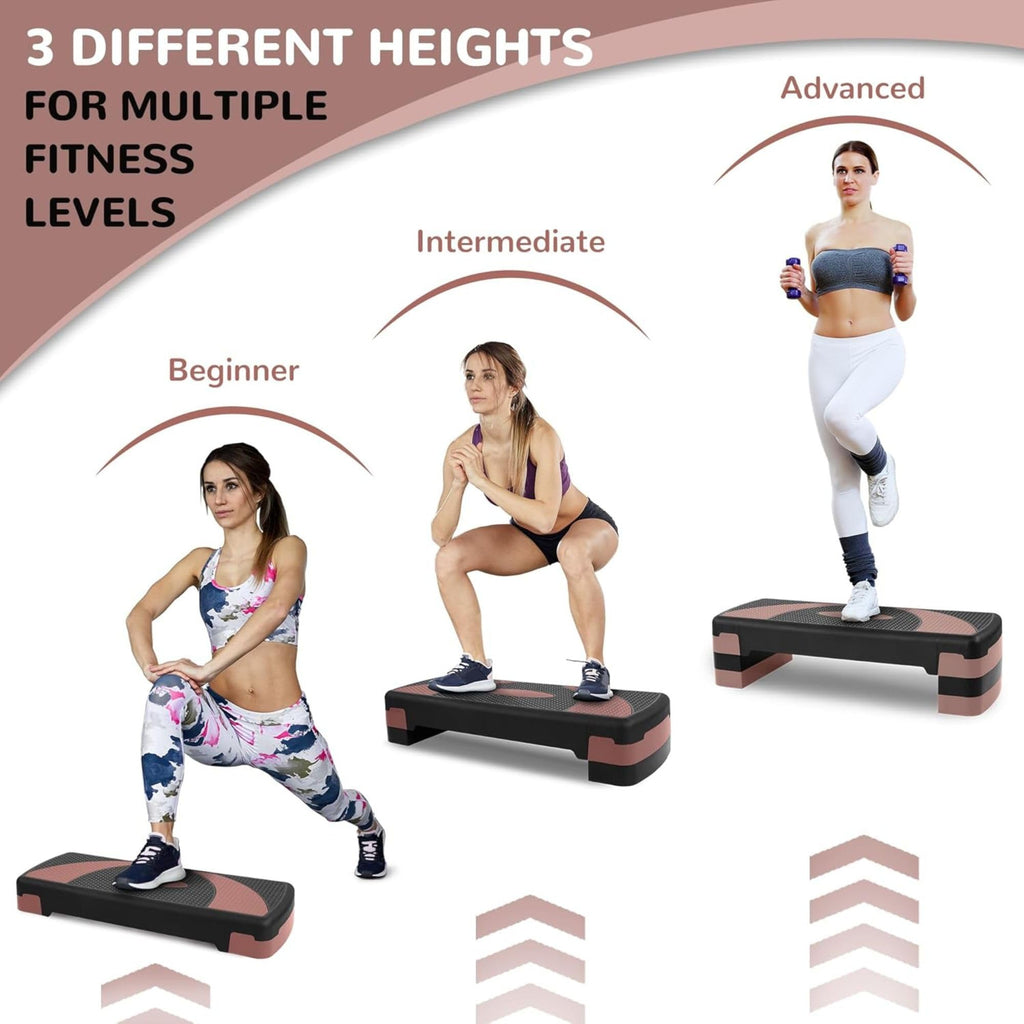 31" Adjustable Step Aerobic Platform with 4 Stackable Risers U74387
