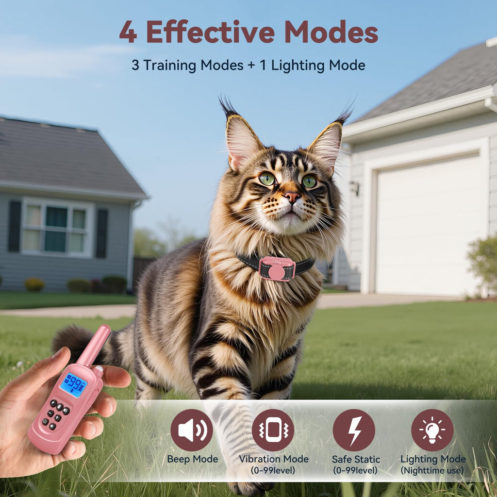 Pink Cat Shock Collar with Remote H179