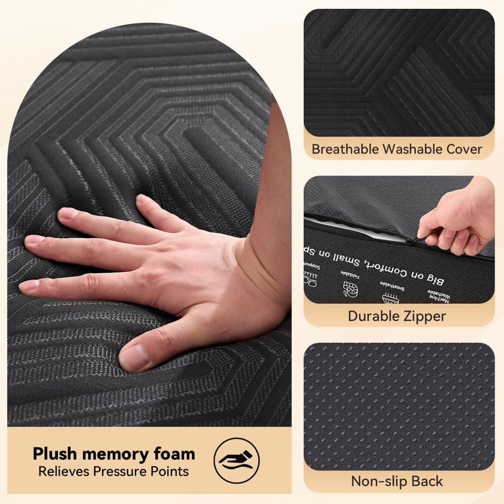 6 Inch Memory Foam Tri-Fold Twin Mattress with Washable Cover F2164