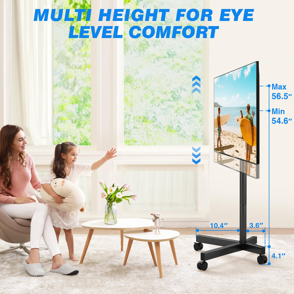 Mobile TV Cart Rolling TV Stand for 23-65 Inch Screens W989678