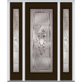 Brown Steel Left Hand In-Swing Exterior Prehung Door with Sidelites B86244