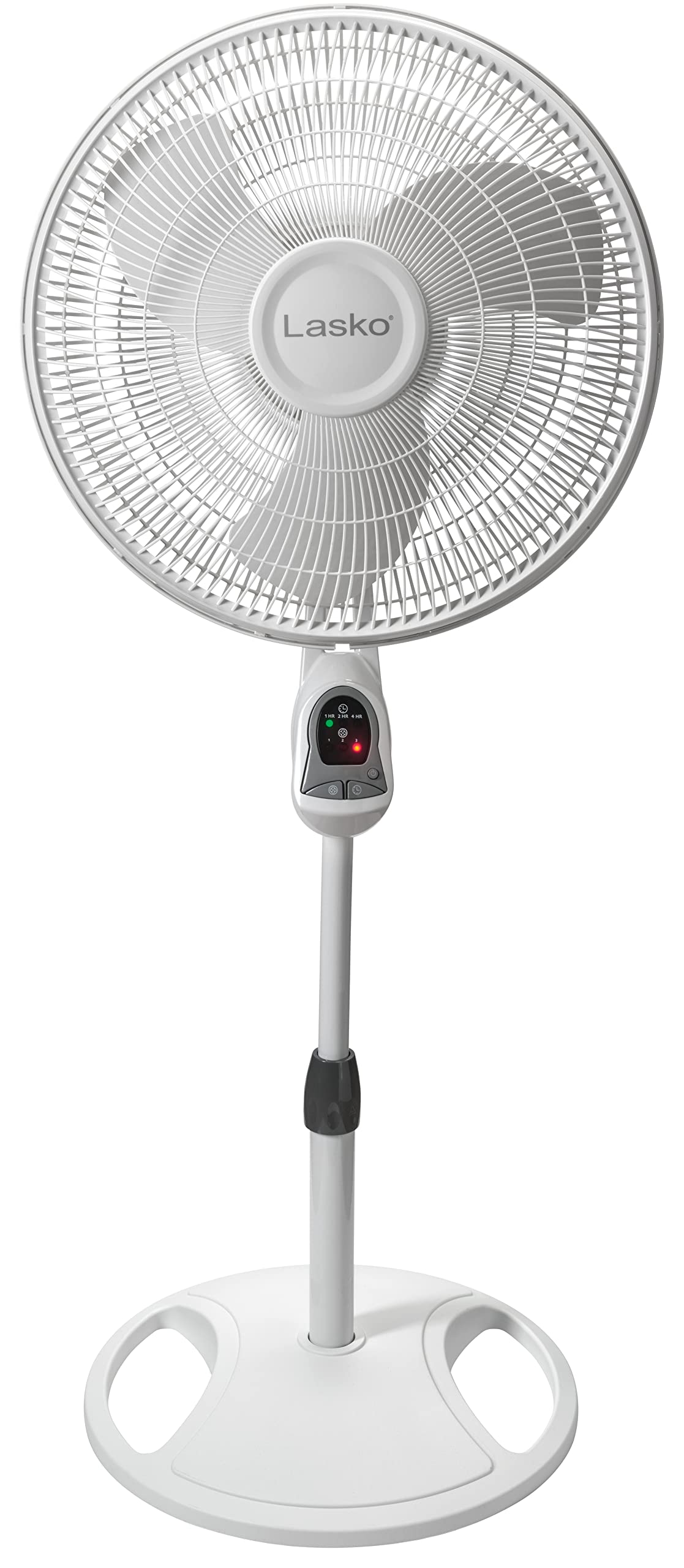 16" White Oscillating Pedestal Fan with Remote and 18" Black Adjustable Pedestal Fan Y80946