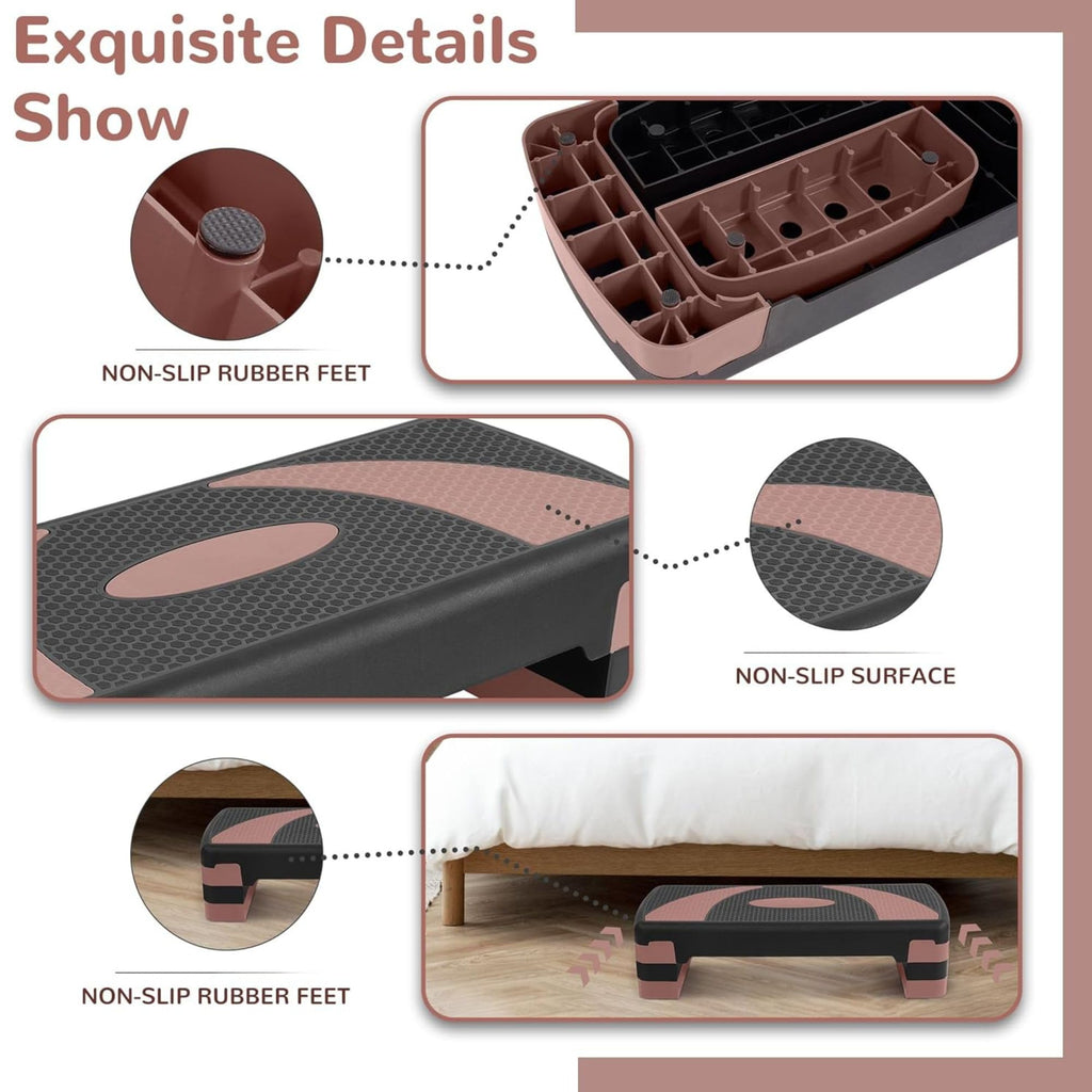 31" Adjustable Step Aerobic Platform with 4 Stackable Risers U74387