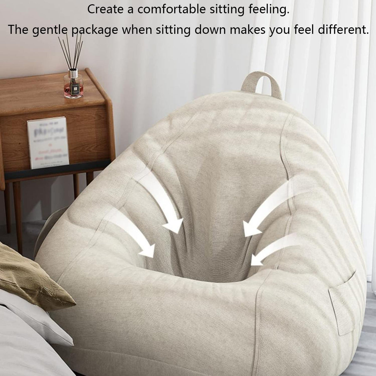 Washable Bean Bag Chair Cover Only 110 * 130cm Yellow P410