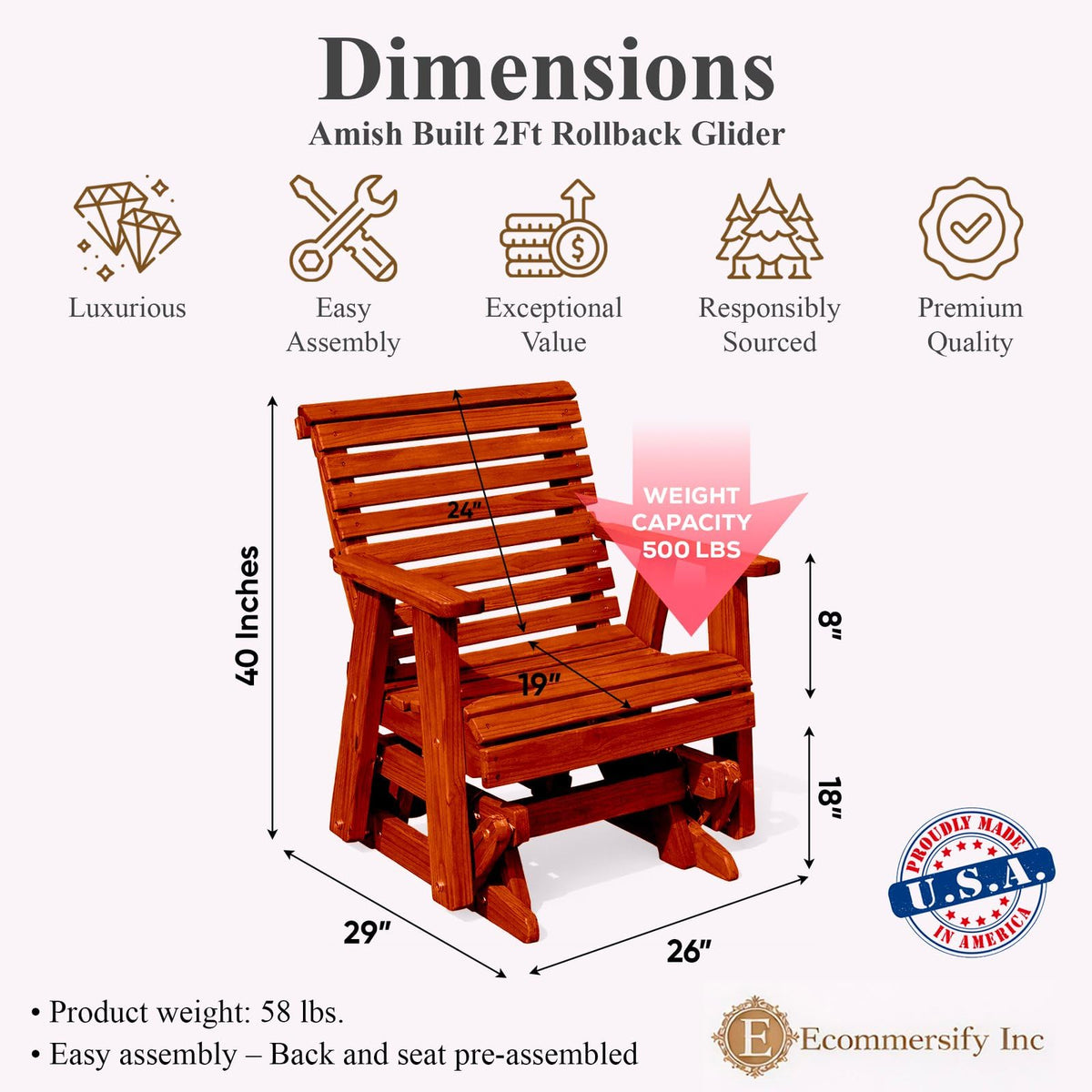 Cedar Wood Glider Chair N1828