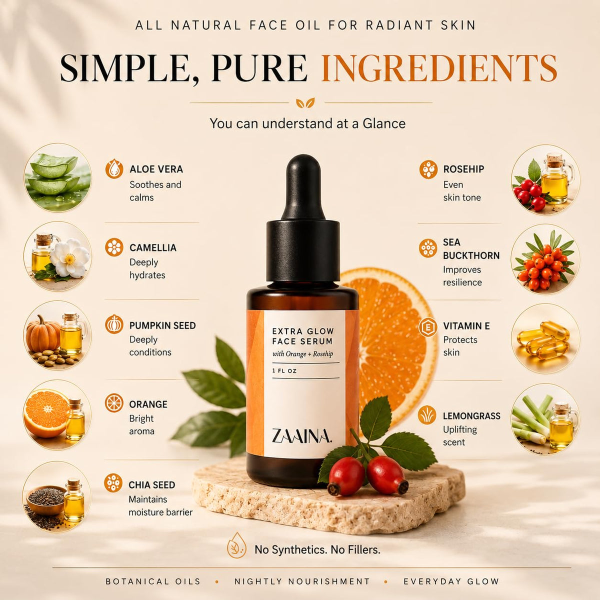 Extra Glow Face Oil Serum 1 oz U518227