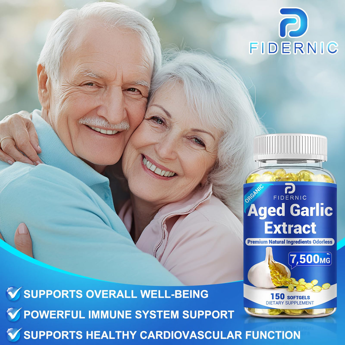 Odorless Organic Garlic Supplement 150 Softgels B3664
